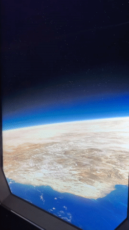Earth views and futuristic cityscapes from an aerospace setting
