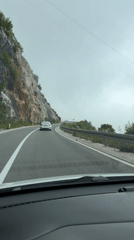 Driver records mountain road journey near Stanišići, Montenegro