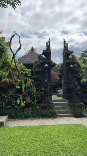 Late night cafe visit documented in tropical Marga garden setting