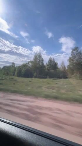 Car journey documented through Russian countryside near Sidorovy Gory