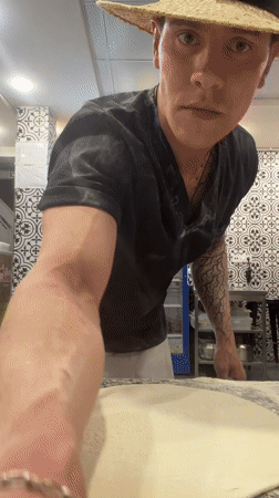 Pizza making and selfies captured in Ternopil, Ukraine
