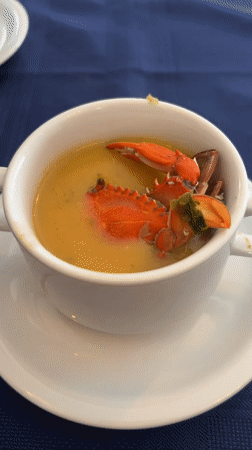 Crab soup documented in Maracay, Venezuela