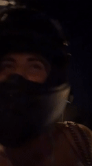 Nighttime motorcycle ride recorded in Paris