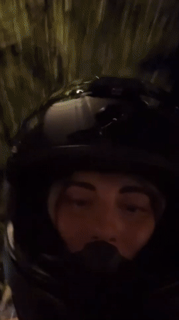 Nighttime motorcycle ride recorded in Paris