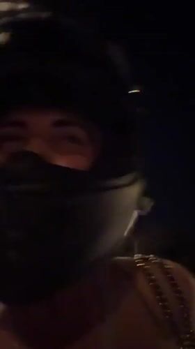 Nighttime motorcycle ride recorded in Paris
