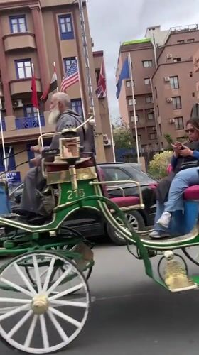 Horse-drawn carriage spotted on Marrakesh street