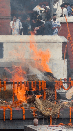 Daily life scenes captured in Kathmandu: cremation ceremony, street views