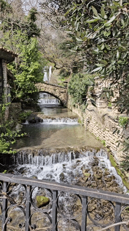 Tourist documents Balchik Palace grounds, gardens, and waterfalls