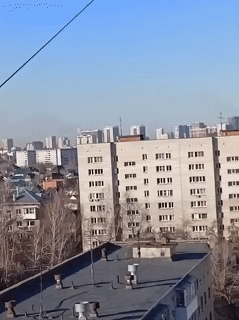 Dawn cityscape documented in Novosibirsk residential district