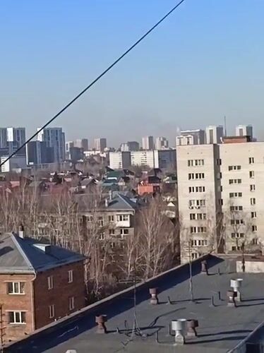 Dawn cityscape documented in Novosibirsk residential district