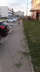 Young boy plays outdoors and indoors in Kuyuki, Russia