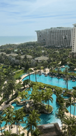 Morning at a Sanya beach resort, inside and out