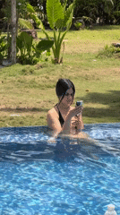 Early morning pool activity observed at General Luna resort