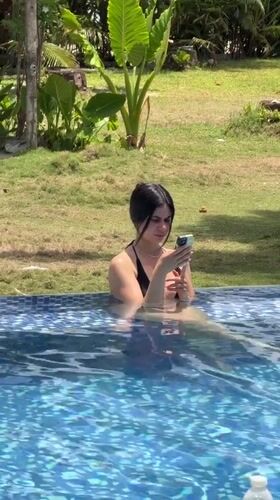 Early morning pool activity observed at General Luna resort