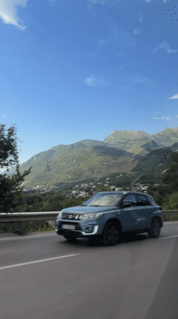 Vehicle journey recorded through Montenegro's mountain landscape