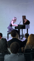 Piano performance and selfie captured in afternoon memories