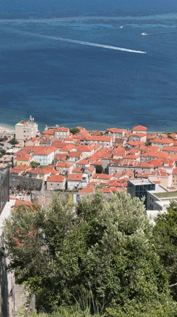 Tourist captures aerial views of Montenegro's Sveti Stefan coastline
