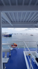 Ferry docking operations captured at Ko Tao island Thailand