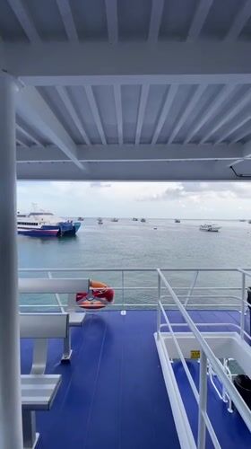 Ferry docking operations captured at Ko Tao island Thailand