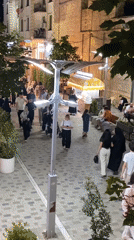 Summer night out on Derbent's streets and cafe terraces