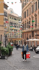 Morning street scenes captured in historic Genoa, Italy