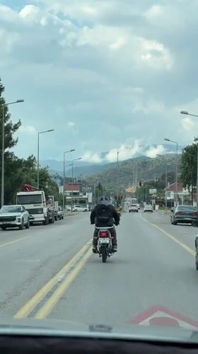 Afternoon traffic congestion observed in Fethiye, Turkey