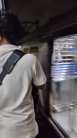 Mumbai transit scenes and a construction bridge at night