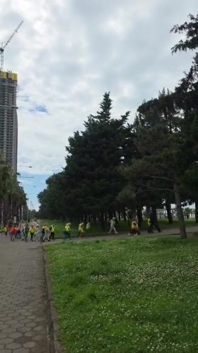 Routine street life documented across Batumi, Georgia boulevards