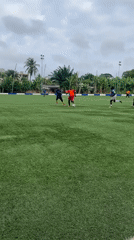 Football training session on artificial turf in Accra, Ghana.