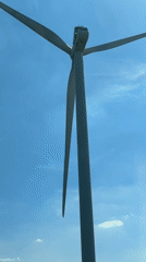 Wind turbines filmed in Dutch countryside near Lelystad