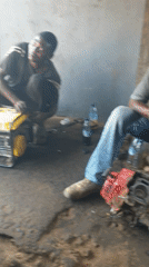 Generator repair work documented at Sabon Tasha workshop