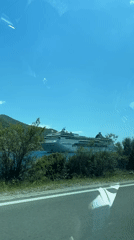 MSC Cruise Ship Docked in Montenegro Bay Captured by Motorists