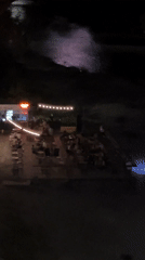 Evening scenes around Podgorica's Millennium Bridge and Vysotsky monument