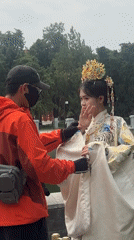 Traditional Chinese costume gathering documented in Beijing's Dongcheng District