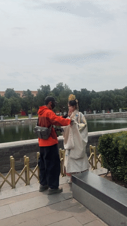Traditional Chinese costume gathering documented in Beijing's Dongcheng District