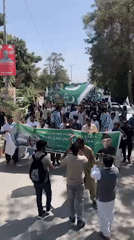 Flag-carrying procession draws crowds in Quetta streets
