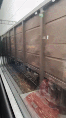 Train rolls through Vyatskiye Polyany station, Russia