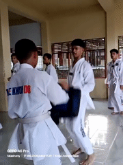 Youth Taekwondo training session held in Lhokseumawe, Indonesia