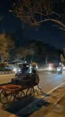 Delhi streets at night: food stalls, transit, and local commerce