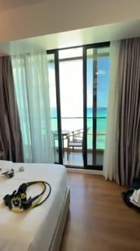 Hotel guest captures room and beach views in Maafushi