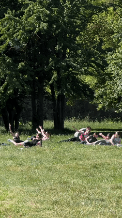 Morning recreation activities observed around Ternopil Lake, Ukraine