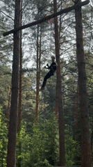 Early morning rope climbing activity in Chaikovsky forest