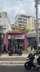 Pink-themed urban scenes documented across Tel Aviv morning