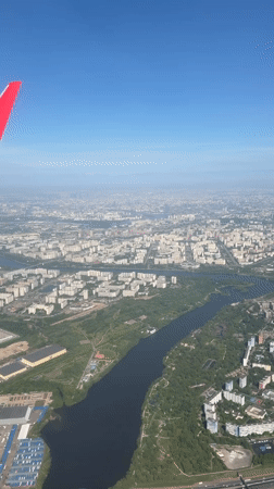 Aircraft with star markings captured during flight near Moscow