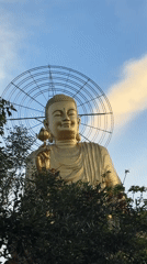 Evening temple visit captures Buddha statues and twilight in Vietnam