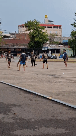 Young people play casual soccer games in Lhokseumawe parks