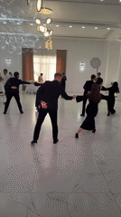 Wedding reception dancing in a Moldova banquet hall