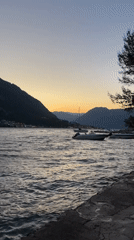 Evening life documented in Dobrota coastal town