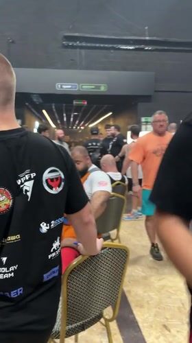 Inside a weightlifting competition venue in Khimki, Russia
