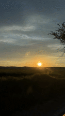 Sunset observed over field near Lovech, Bulgaria